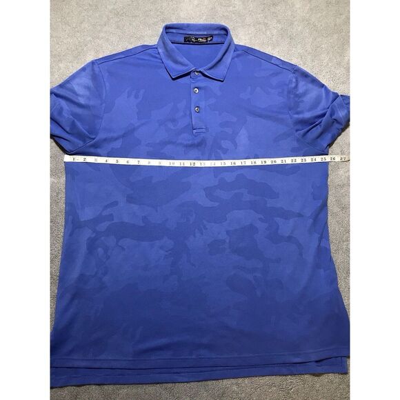 RLX‎ Ralph Lauren Golf Polo Shirt Mens XL Blue Camo Trump National Charlotte - Picture 10 of 15